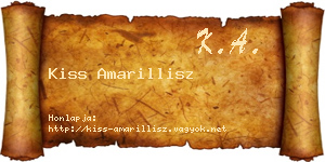 Kiss Amarillisz névjegykártya
