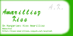 amarillisz kiss business card